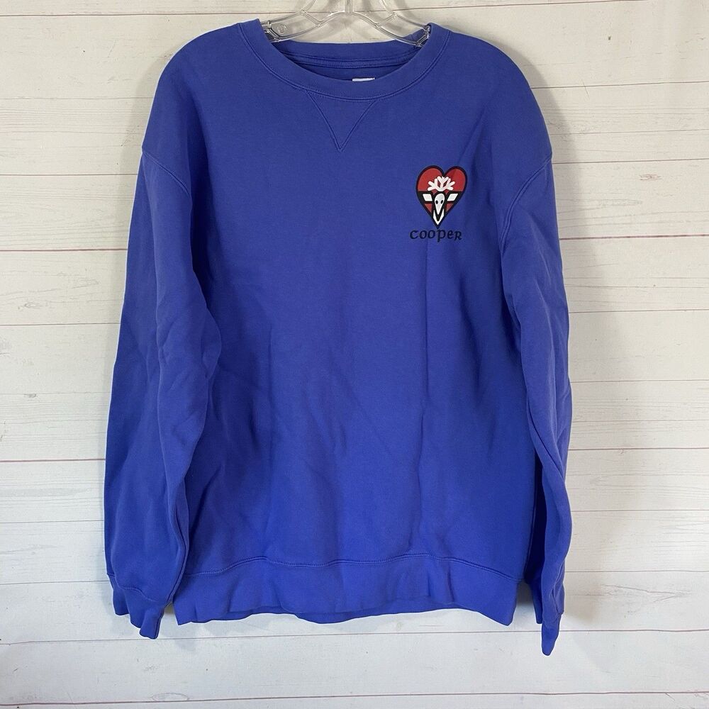 Big Cotton 'Cooper' Blue Pullover Crew Neck Sweatshirt Size Large Blue *flaw*